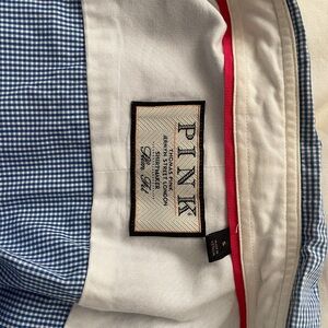 Thomas Pink Blue Checkered Dress Shirt